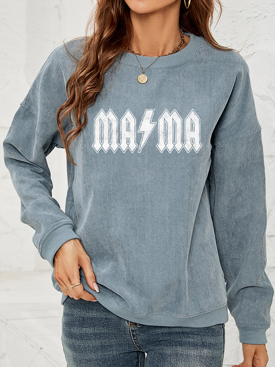 MAMA Graphic Dropped Shoulder Sweatshirt